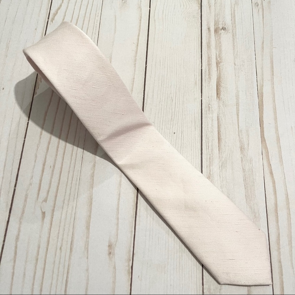 THE TIE BAR Pink Linen and Silk Tie